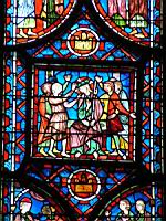 Paris, Sainte Chapelle (haute), Vitrail, le Christ couronne d'epines